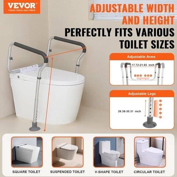 Toilet Safety Frame‎ Adjustable Legs By Vevor - Picture 4 of 11